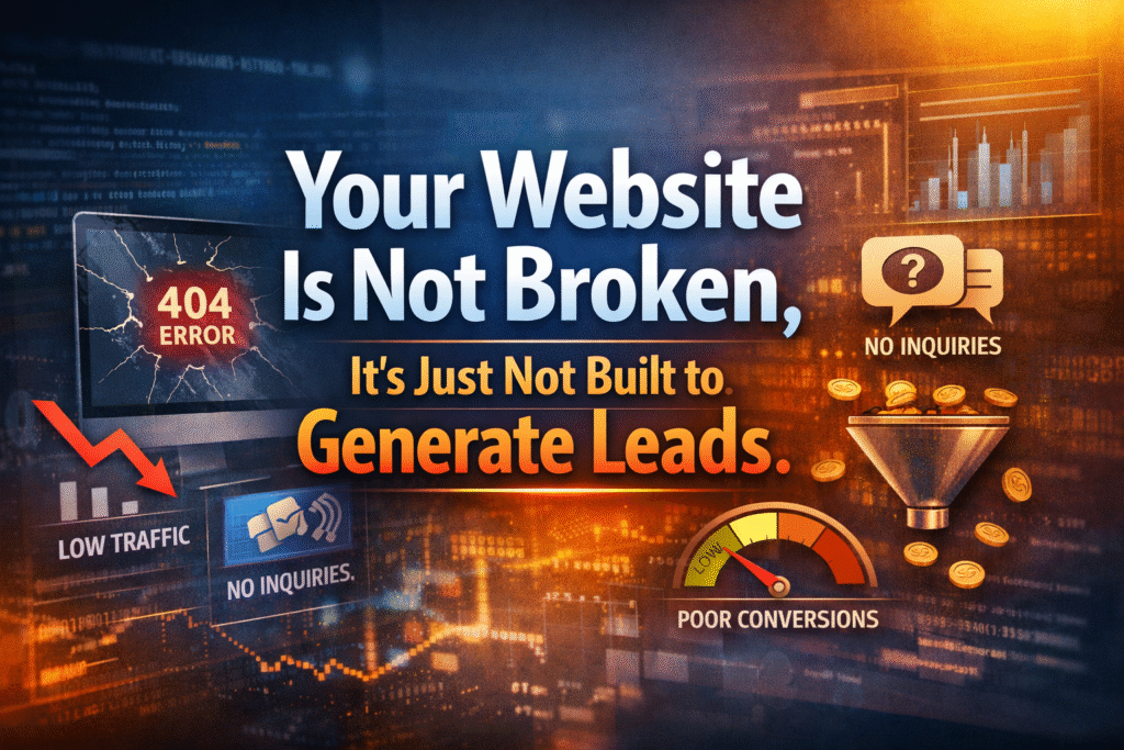 Your Website Is Not Broken, It’s Just Not Built to Generate Leads